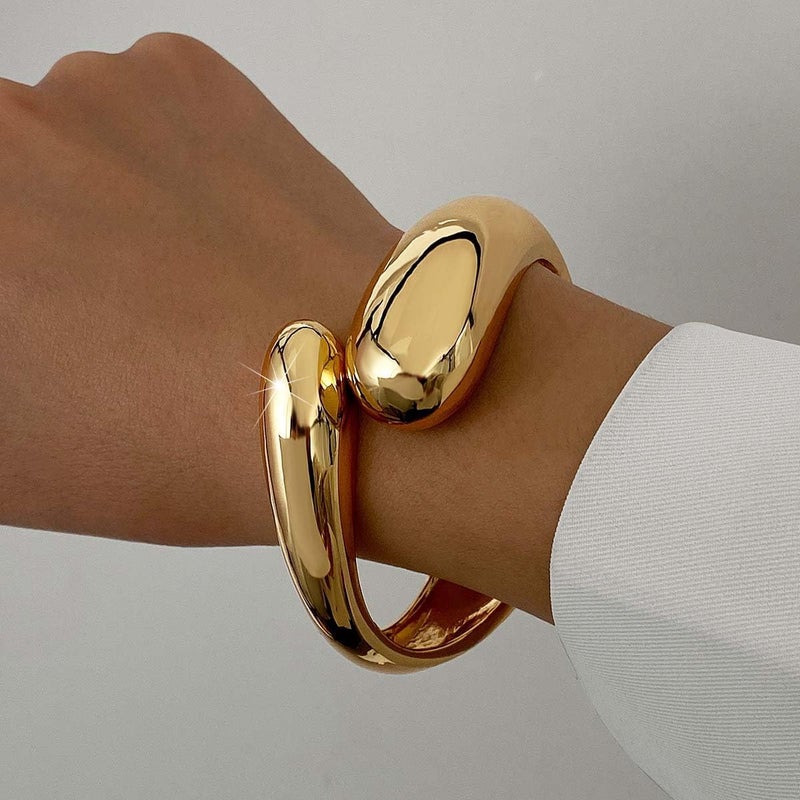 MTINEAPS Store Gold Bangle Bracelets for Women Teens Trendy Chunky Adjustable Twist Cuff Bracelet Jewelry Gifts - Image 2